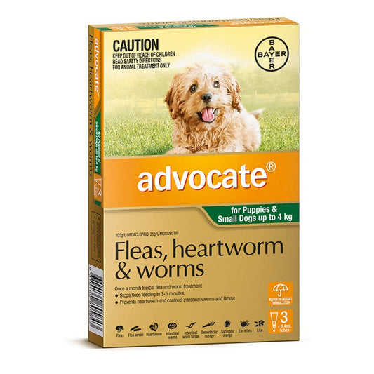 Advocate for Puppies and Small Dogs (Up to 4kg) - 3 Pack - Cutprice Online