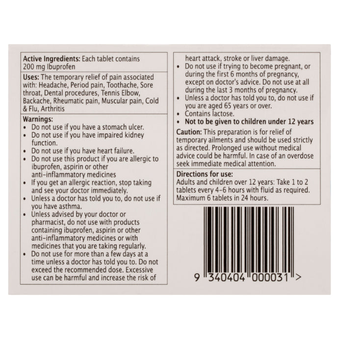 Value Choice Ibuprofen 200mg 24 Tablets