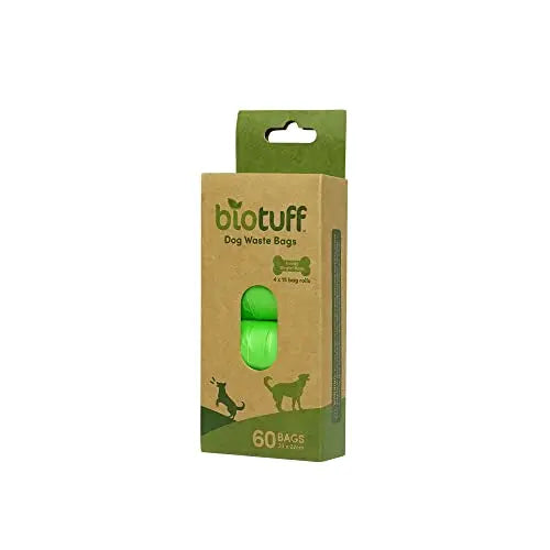 Biotuff Dog Waste Bags Refill 4 X 15 Bag Rolls 60 BIOTUFF