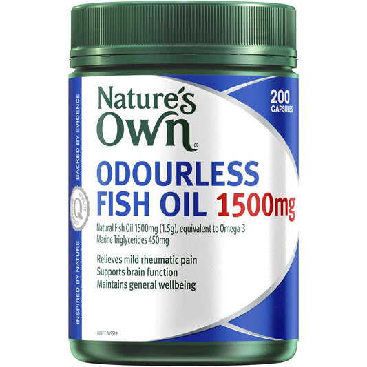 Nature's Own Odourless Fish Oil 1500mg 200 Capsules - Cutprice Online