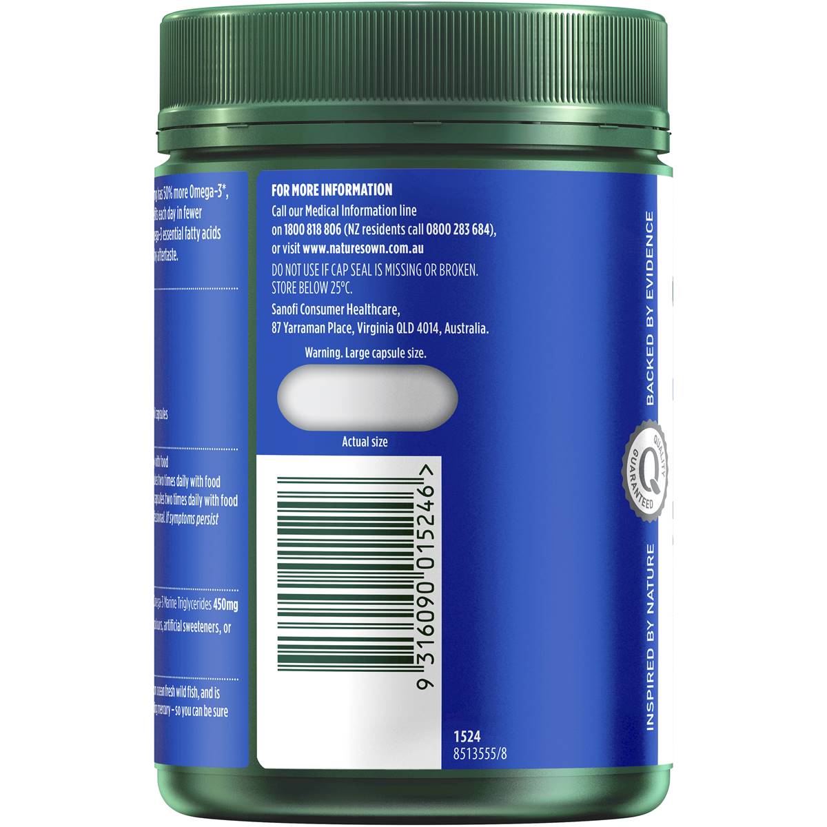 Nature's Own Odourless Fish Oil 1500mg 200 Capsules - Cutprice Online