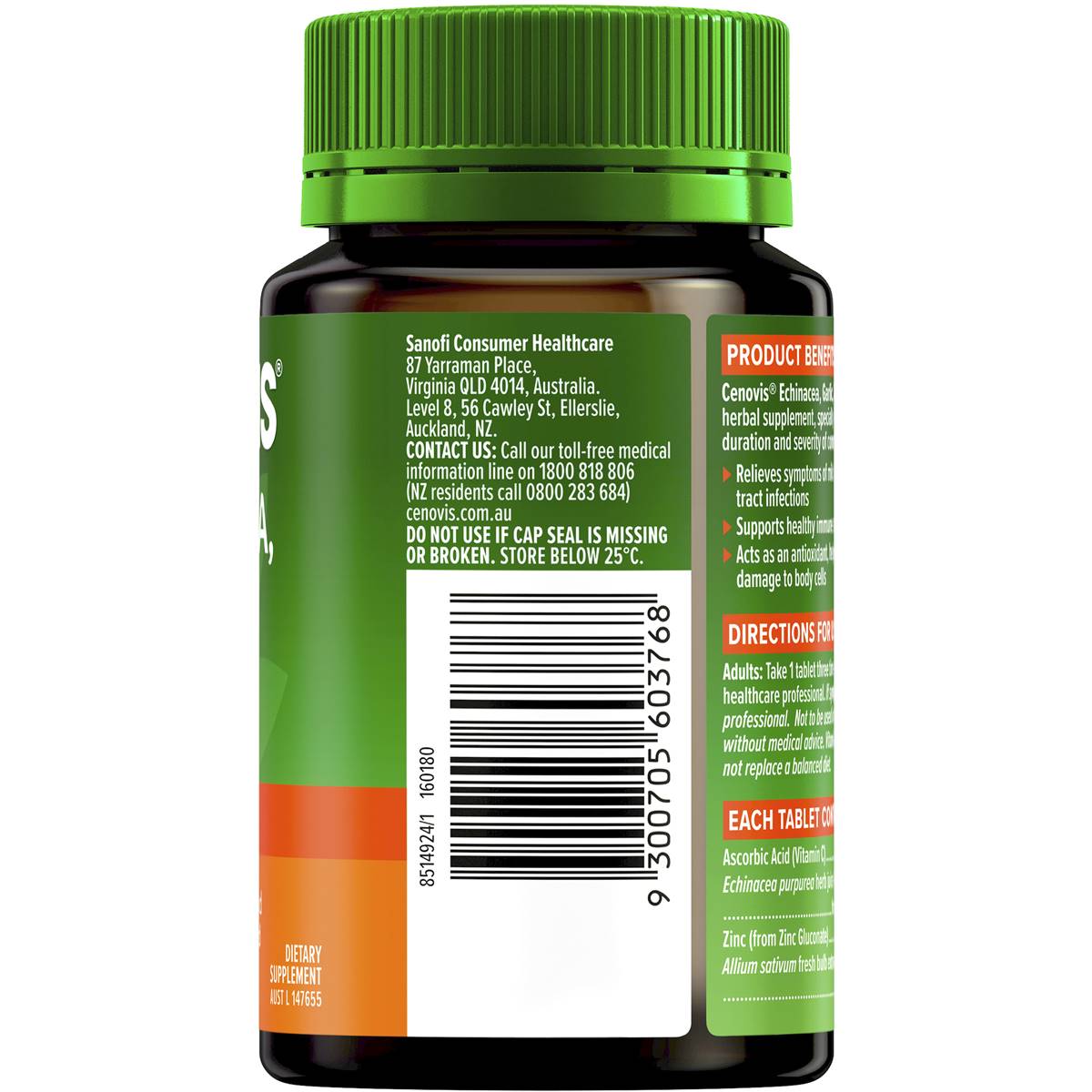 Cenovis Echinacea, Garlic, Zinc & C 125 Tablets - Cutprice Online