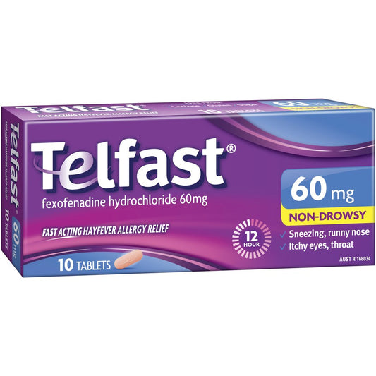Telfast 60mg Non-Drowsy Tablets 10 Pack - Cutprice Online