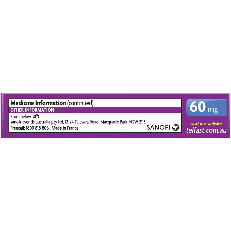 Telfast 60mg Non-Drowsy Tablets 10 Pack - Cutprice Online