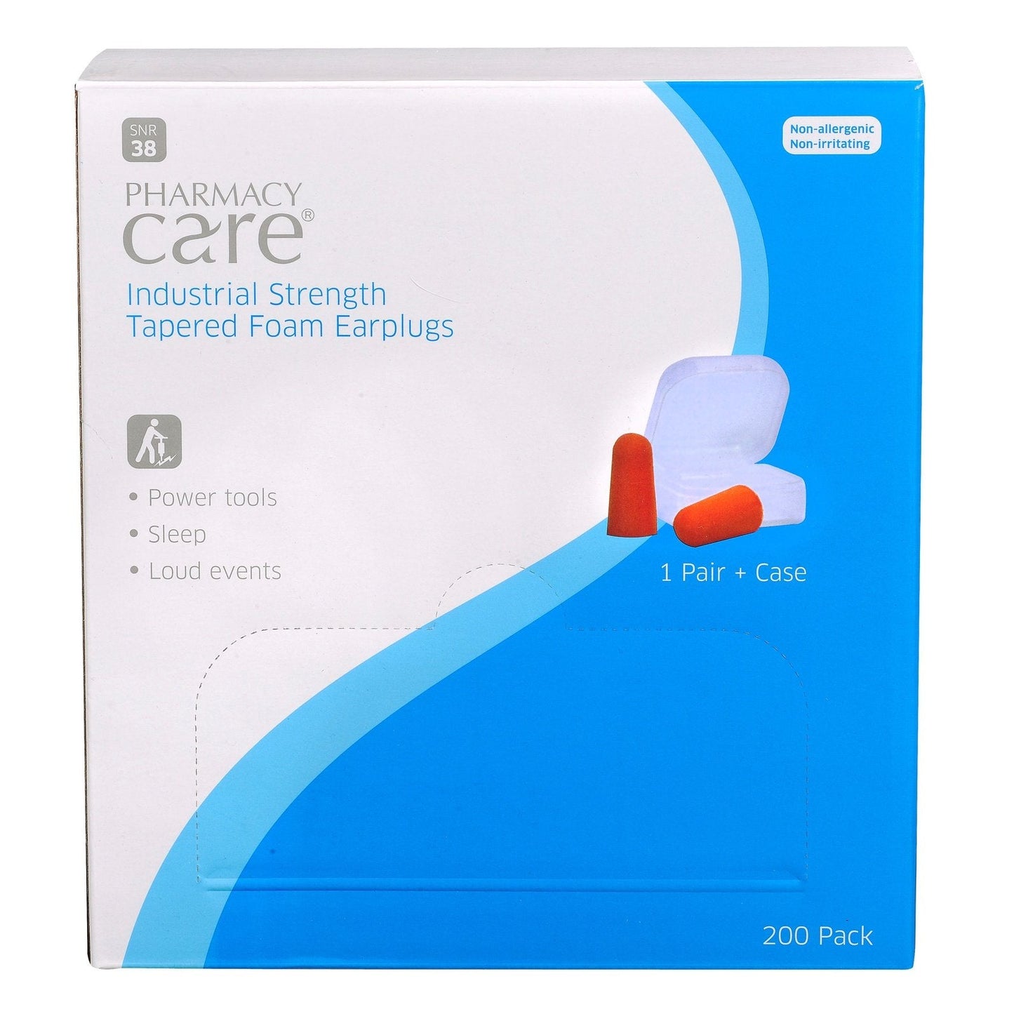 Pharmacy Care Ear Plugs Tapered Foam - 1 Pair Plus Case 100PK - Cutprice Online