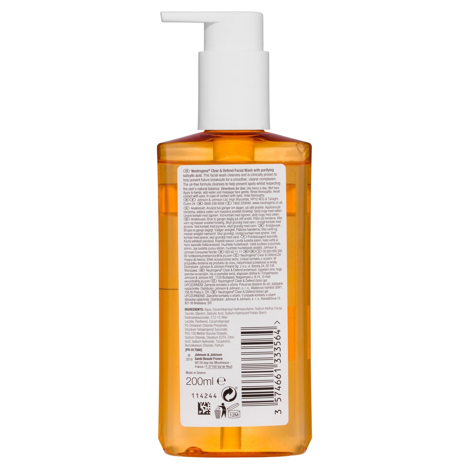 Neutrogena Clear & Defend Facial Wash 200mL - Cutprice Online