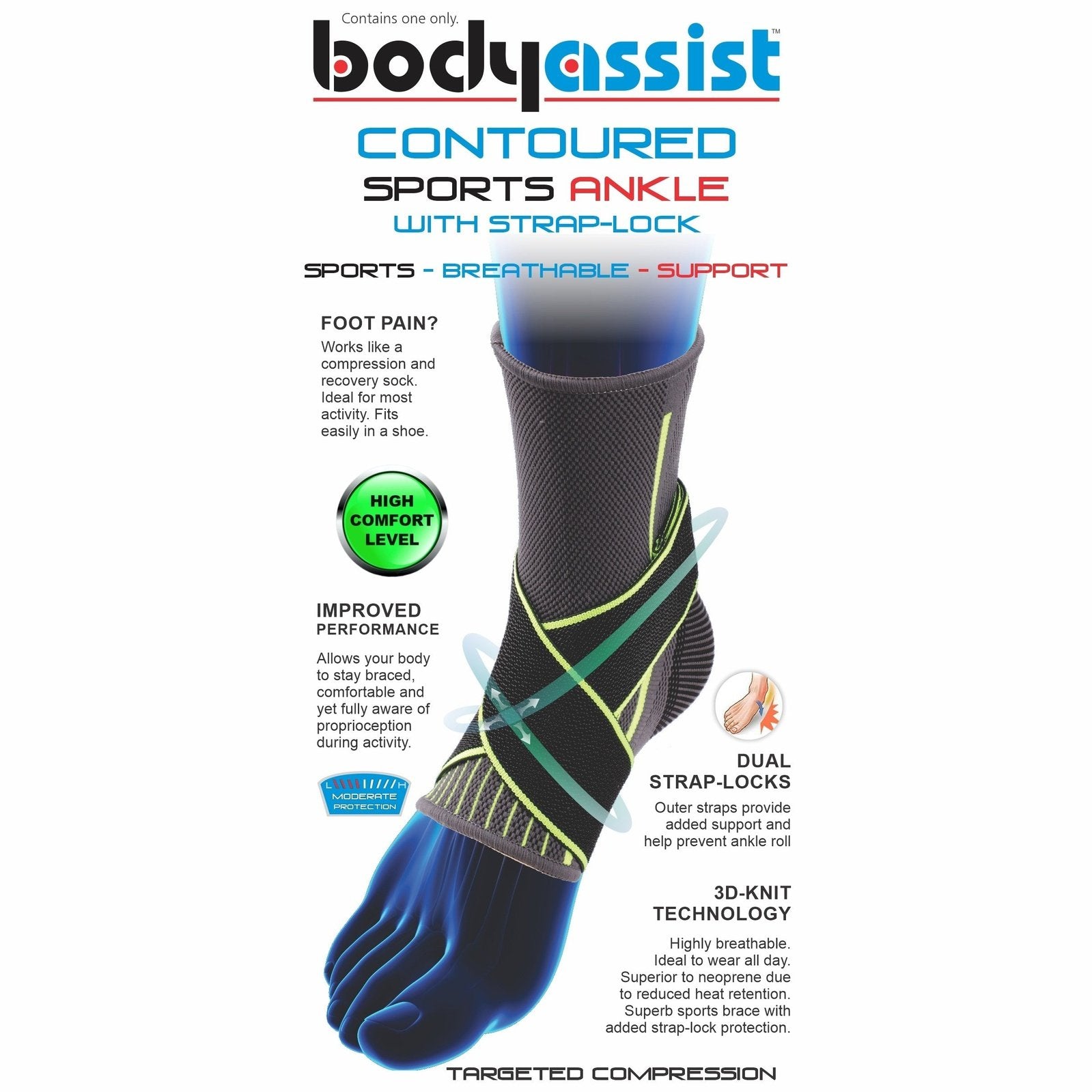 Bodyassist 3d Sports Ankle With Lock Straps - Cutprice Online