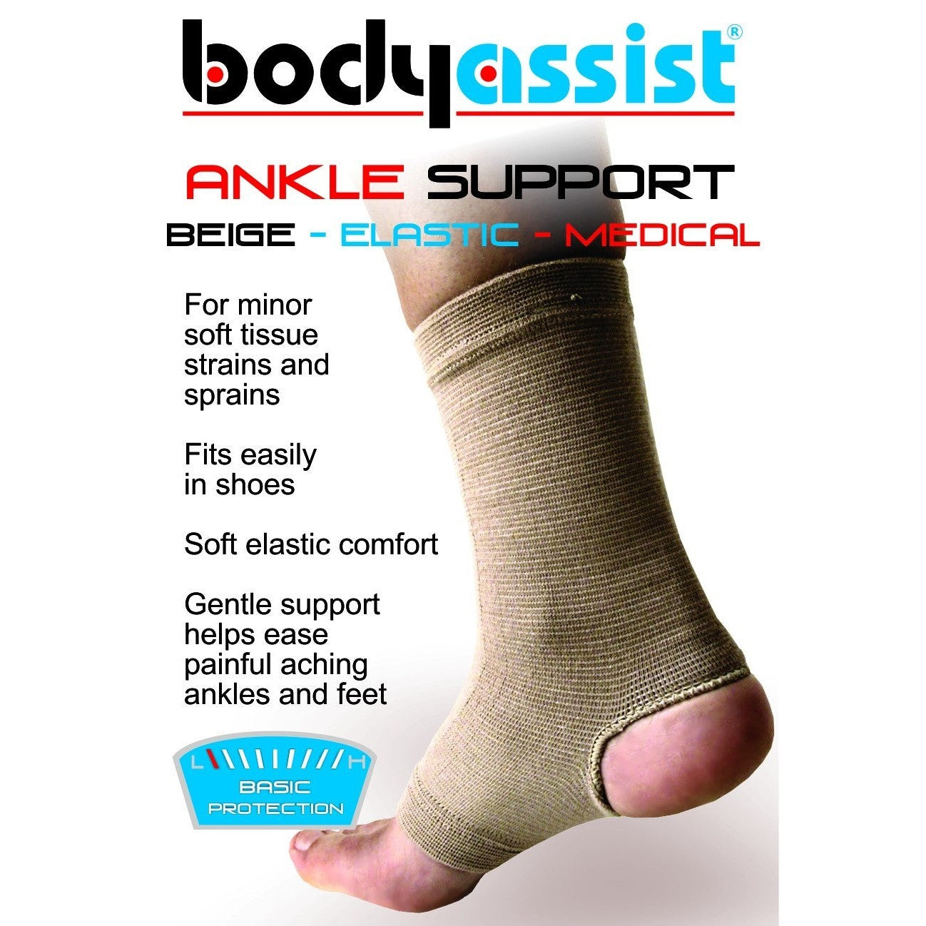 Body Assist Slip-on Basic Elastic Ankle Support Black/beige/white - Cutprice Online