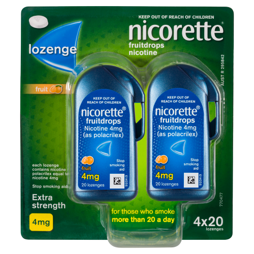 Nicorette Lozenge Extra Strength Fruitdrops 4mg 80 Lozenges