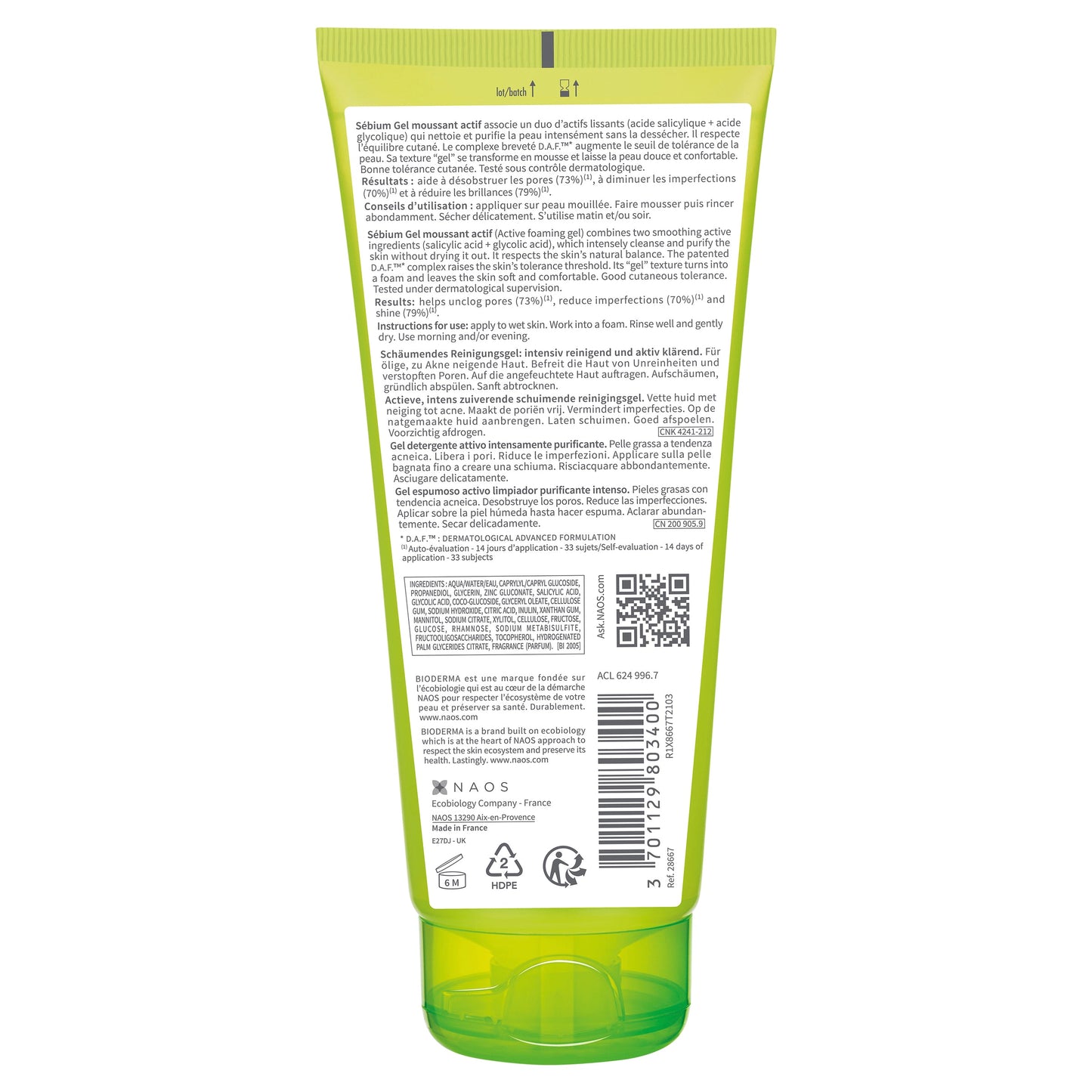 Bioderma Sebium Gel Moussant Actif 200ml - Cutprice Online