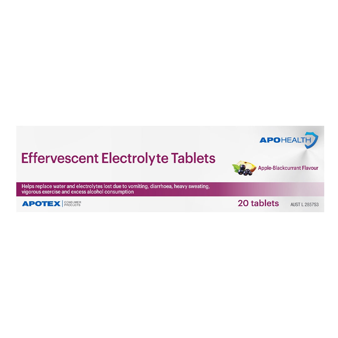 APOHEALTH Effervescent Electrolyte Tablets Apple-Blackcurrant 20 Tablets - Cutprice Online