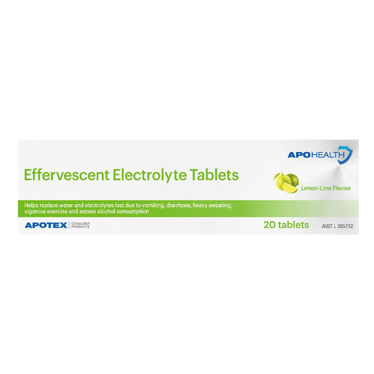 Apohealth Effervescent Electrolyte Tablets Lemon-lime 20 Tablets - Cutprice Online
