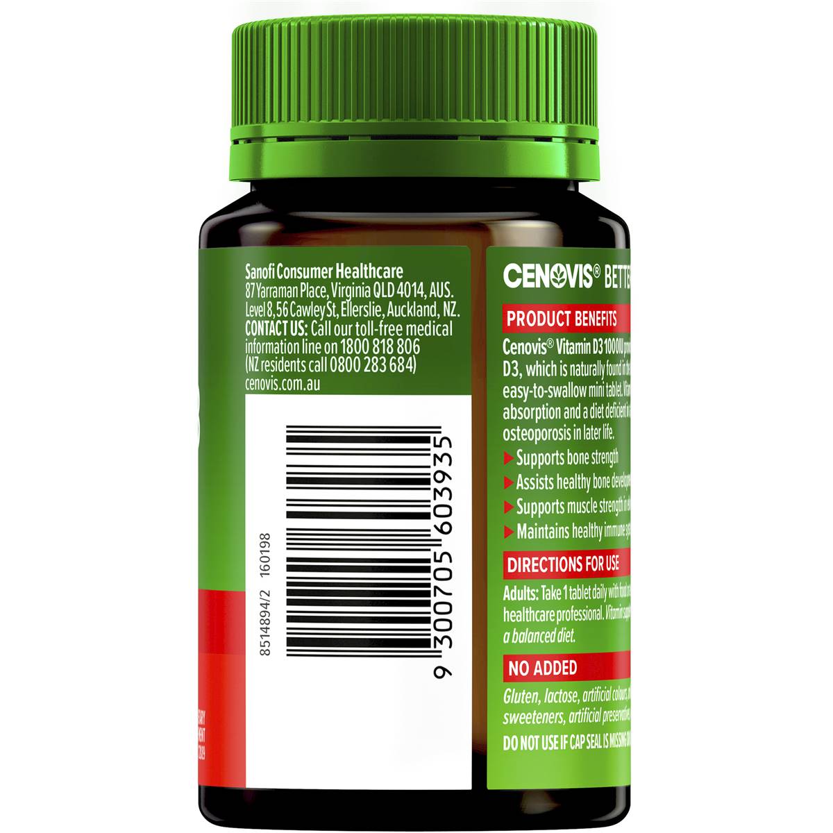 Cenovis Vitamin D3 1000IU 200 Tablets - Cutprice Online