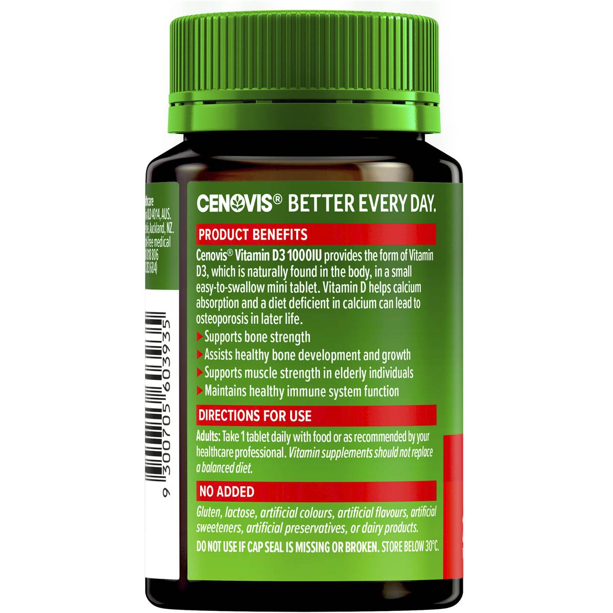 Cenovis Vitamin D3 1000IU 200 Tablets - Cutprice Online
