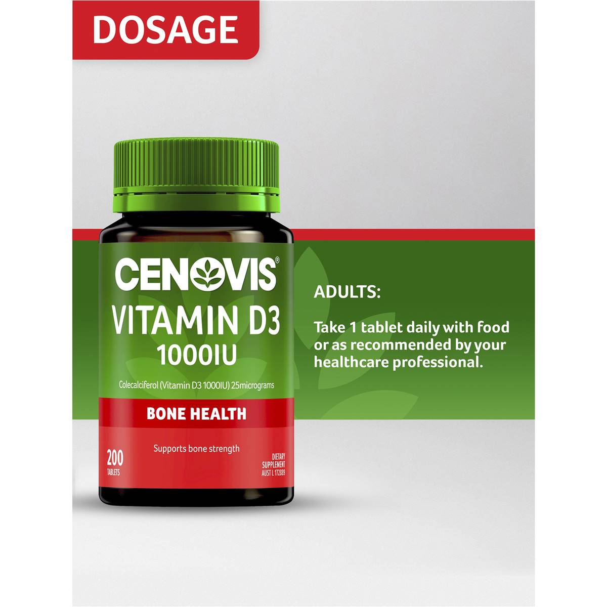 Cenovis Vitamin D3 1000IU 200 Tablets - Cutprice Online