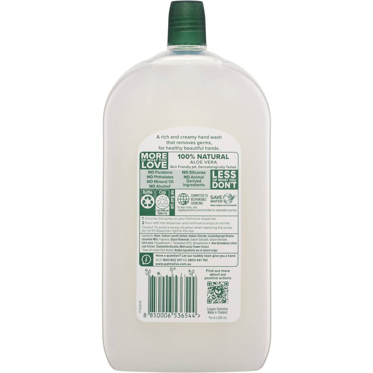 Palmolive Naturals Liquid Hand Wash Soap Aloe Vera Value Refill 1l - Cutprice Online