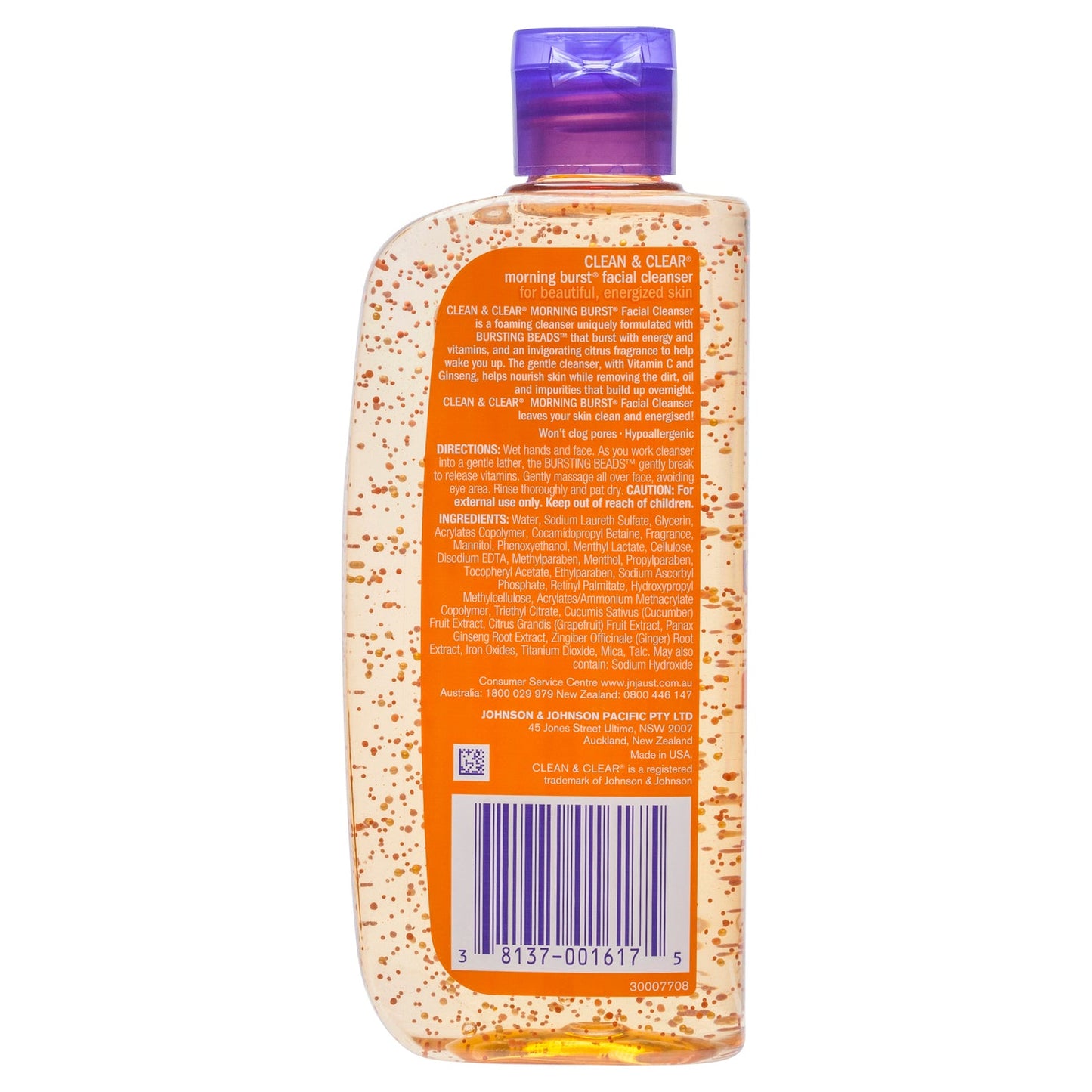 Clean & Clear Morning Burst Orange Facial Cleanser with Bursting Beads 240mL - Cutprice Online