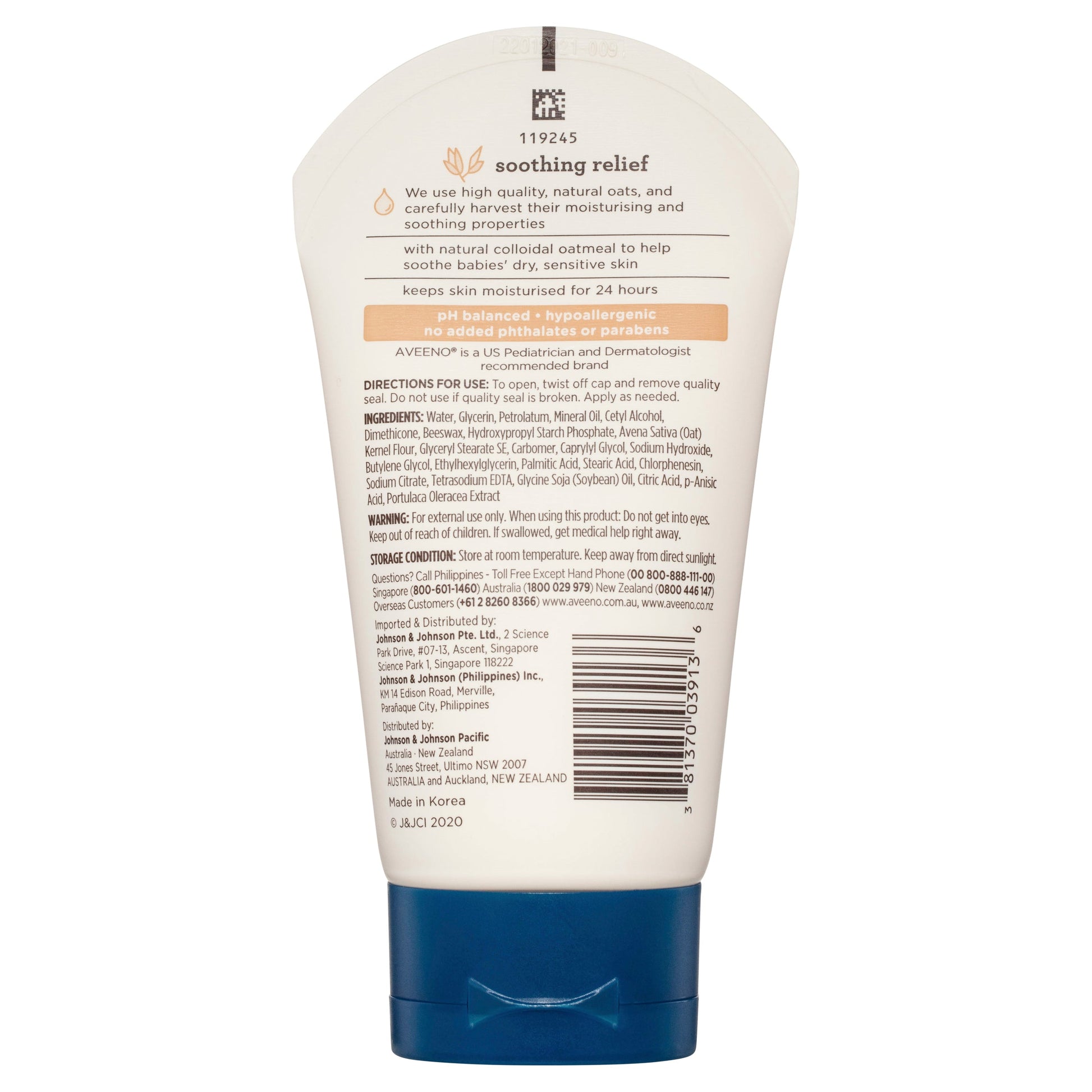 Aveeno Baby Soothing Relief Fragrance Free Moisture Cream 140g - Cutprice Online
