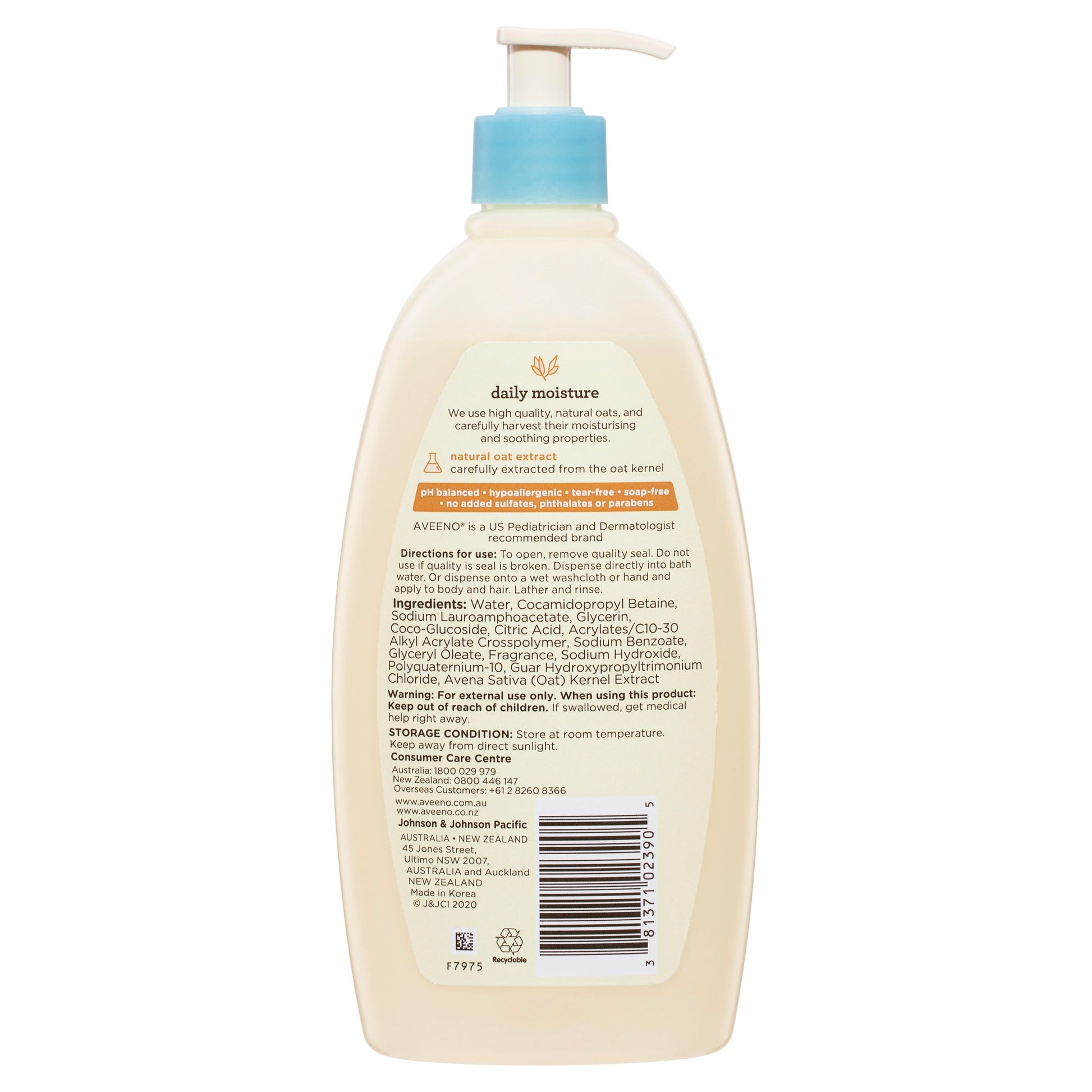 Aveeno Baby Daily Moisture Lightly Scented Wash & Shampoo 532ml - Cutprice Online