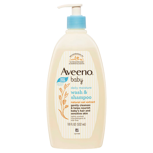 Aveeno Baby Daily Moisture Lightly Scented Wash & Shampoo 532ml - Cutprice Online