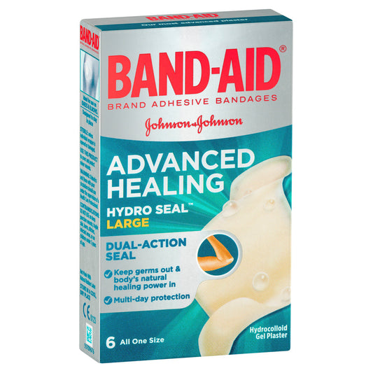 Band-aid Advanced Healing Hydro Seal Gel Plasters Large 6 Pack - Cutprice Online