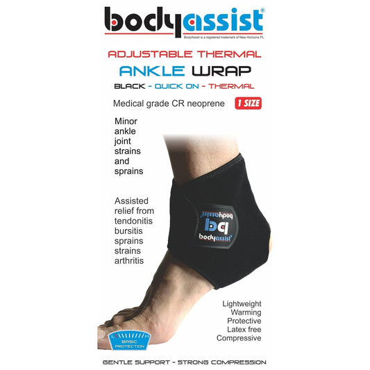 Body Assist One Size Thermal Ankle Wrap Black/beige - Cutprice Online