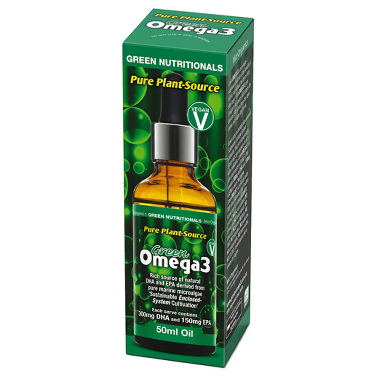 GREEN NUTRITIONALS Green Omega3 Vegan Drops (300mg DHA+150mg EPA) 50ml GREEN NUTRITIONALS