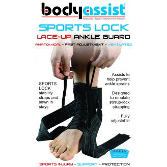 Body Assist Sports Lock Lace-up Ankle Guard White/black - Cutprice Online
