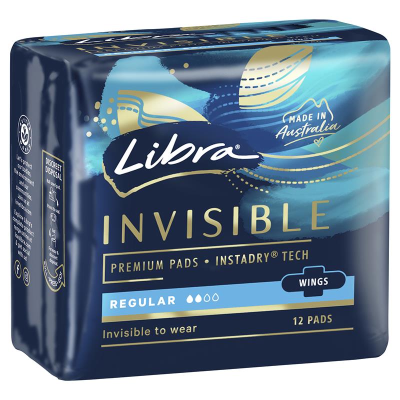 Libra Pads Invisible Body Fit with Wings Regular 12 - Cutprice Online