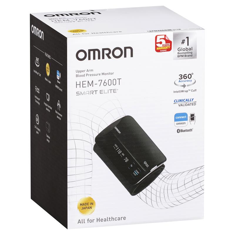 Omron Smart Elite HEM7600T Blood Pressure Monitor Bluetooth Tubeless - Cutprice Online