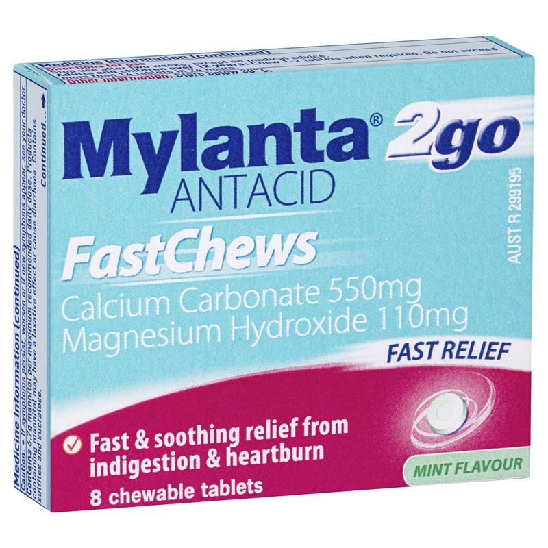 Mylanta Fast Chews 8 Tablets - Cutprice Online