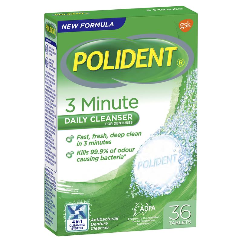 Polident Denture Cleanser Fresh Active Tablets 36 - Cutprice Online