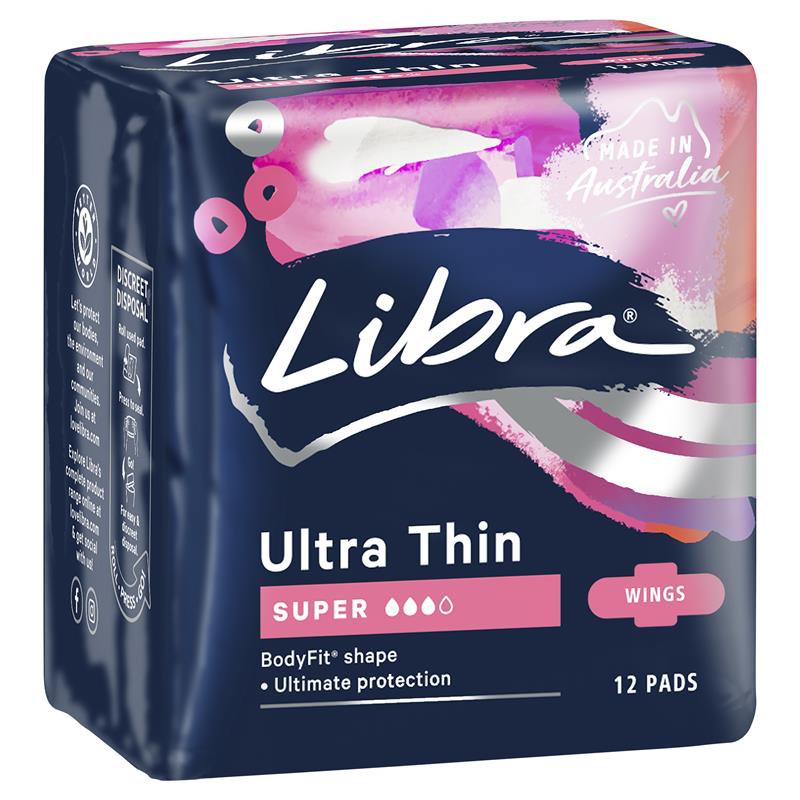 Libra Pads Ultra Thins with Wings Super 12 - Cutprice Online