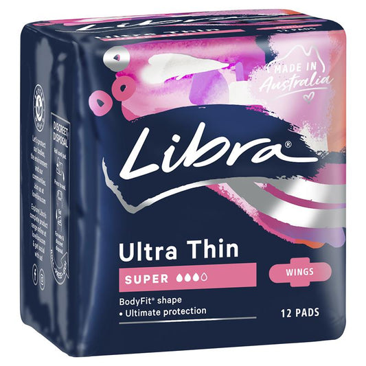 Libra Pads Ultra Thins with Wings Super 12 - Cutprice Online