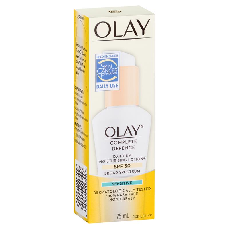 Olay Complete Defence Daily UV Moisturising Lotion Sensitive SPF 30 75mL - Cutprice Online