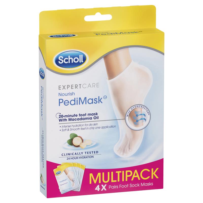 Scholl Dry Skin Macadamia Oil PediMask Multipack 4 Pairs - Cutprice Online