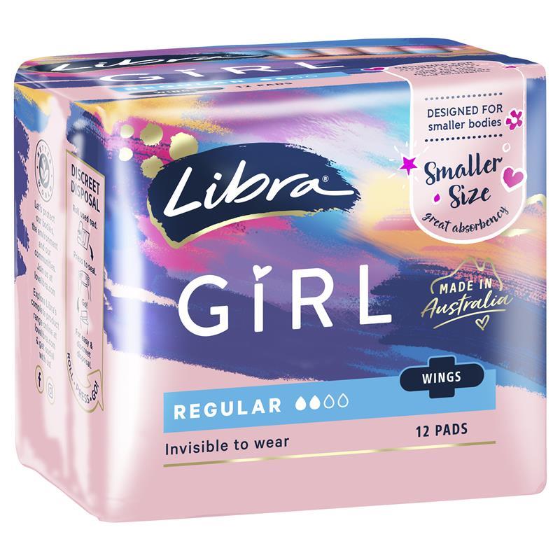 Libra Girl Pads Regular Wing 12 Pack - Cutprice Online