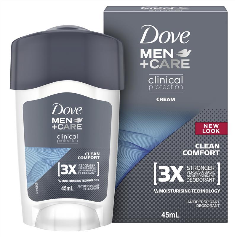 Dove for Men Clinical Protection Antiperspirant Deodorant Clean Comfort 45ml - Cutprice Online