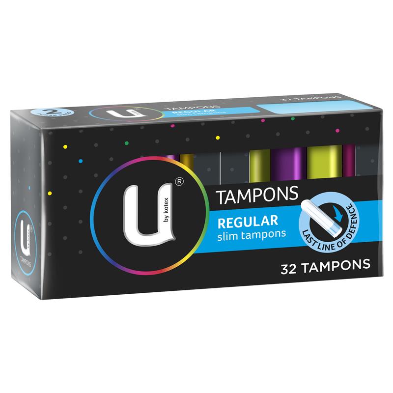 U by Kotex Slim Tampons Regular 32PK - Cutprice Online