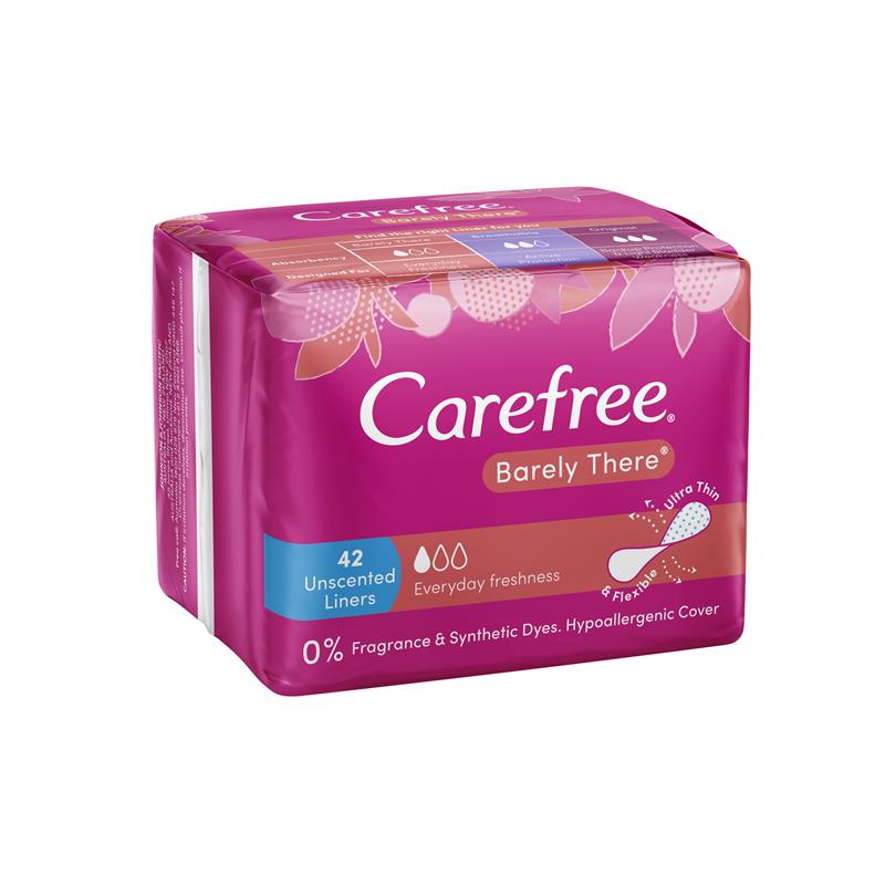 Carefree Barely There Unscented Liners 42 Pack - Cutprice Online