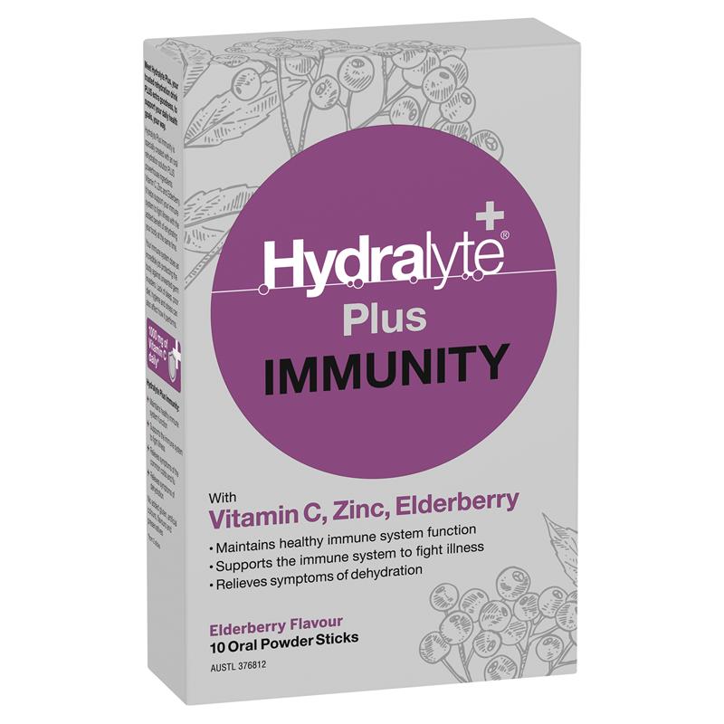 HYDRALYTE PLUS IMMUNITY ELDERBERRY 10 Sachets - Cutprice Online