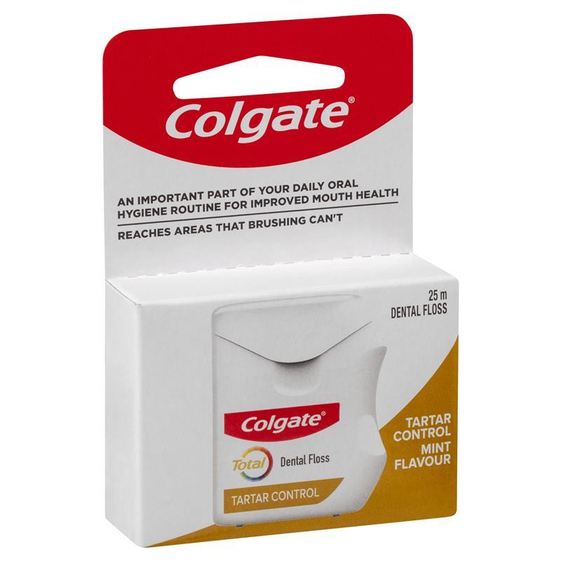 Colgate Total Tartar Control Durable Oral Care Dental Floss 25m - Cutprice Online