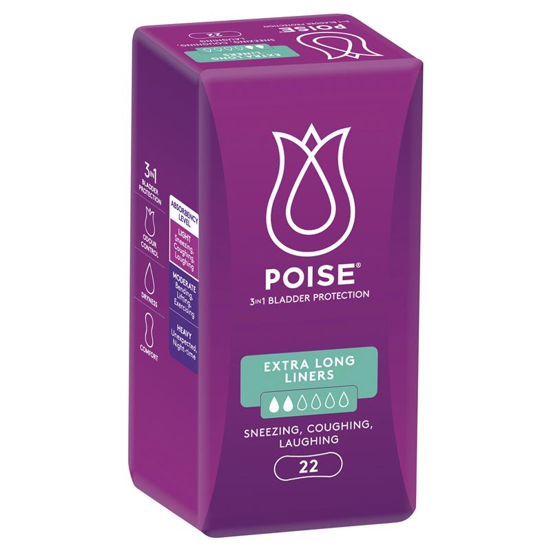 Poise Liners Extra Long 22 - Cutprice Online