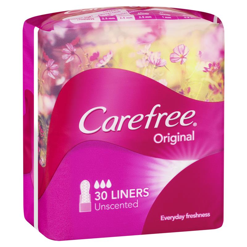 Carefree Original Unscented Panty Liners 30 Pack - Cutprice Online