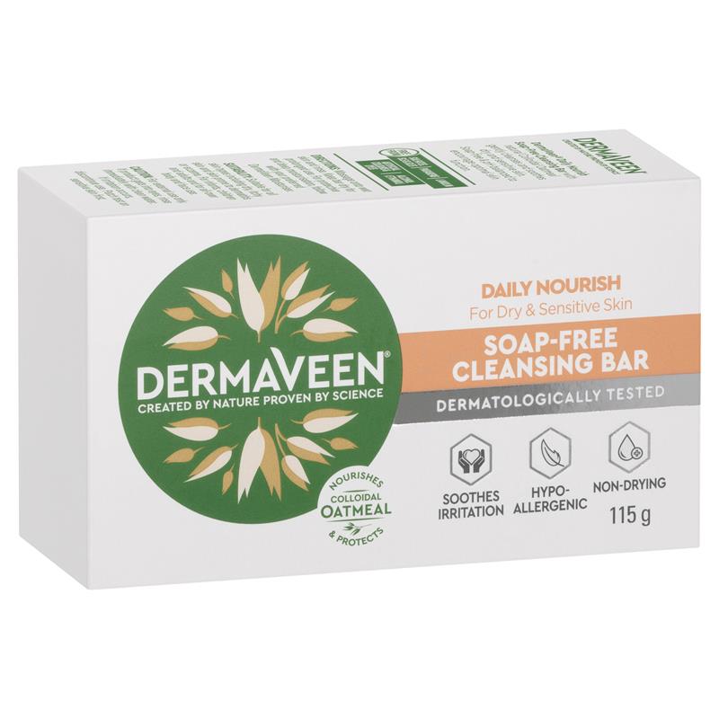 DermaVeen Daily Nourish Soap Free Cleansing Bar 115g - Cutprice Online