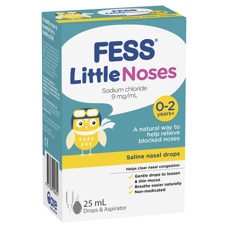 Fess Little Noses Saline Nose Drops +Aspirator 25ml - Cutprice Online