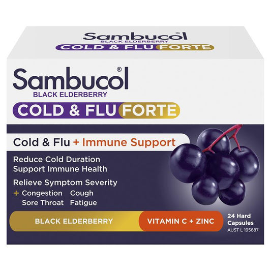 Sambucol Cold & Flu Forte 24 Capsules - Cutprice Online