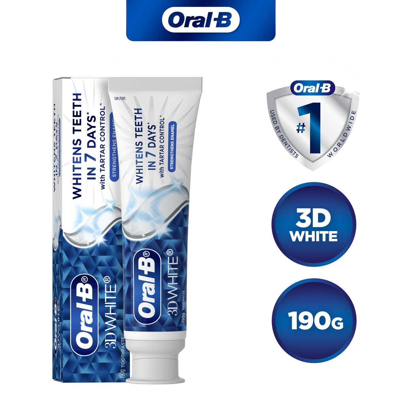 Oral B Toothpaste 3D White Strengthen Enamel 110g - Cutprice Online