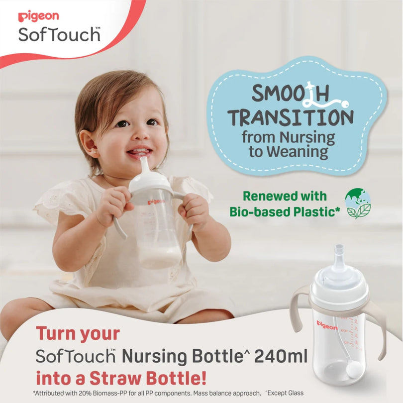 Pigeon Softouch BPP Step-Up Straw Bottle Set 240ml