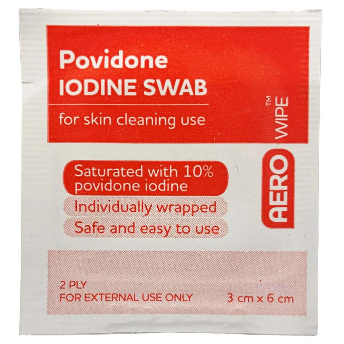 Aerowipe Povidone Iodine Swab 100 Pack - Cutprice Online